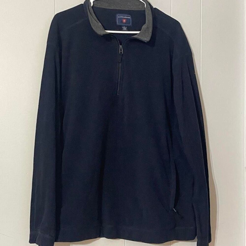 Saddlebred Men's Navy Fleece Quarter Zip Sweatshirt XL